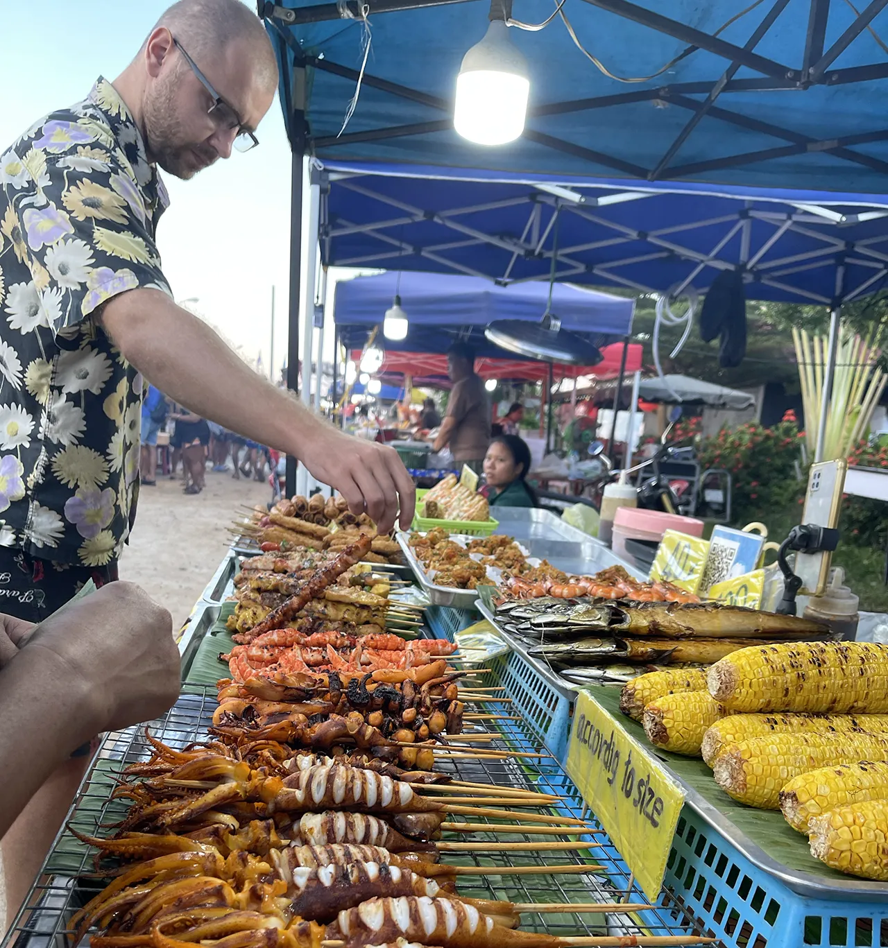 Vibrant stalls and local vendors at Thong Sala Night Market in Koh Phangan